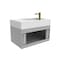 Castello Usa Amazon 30-inch Gray Left Vanity Set with White Top and Gold Handles CB-MC-30G-GLD-2056L-WH - alternate 5